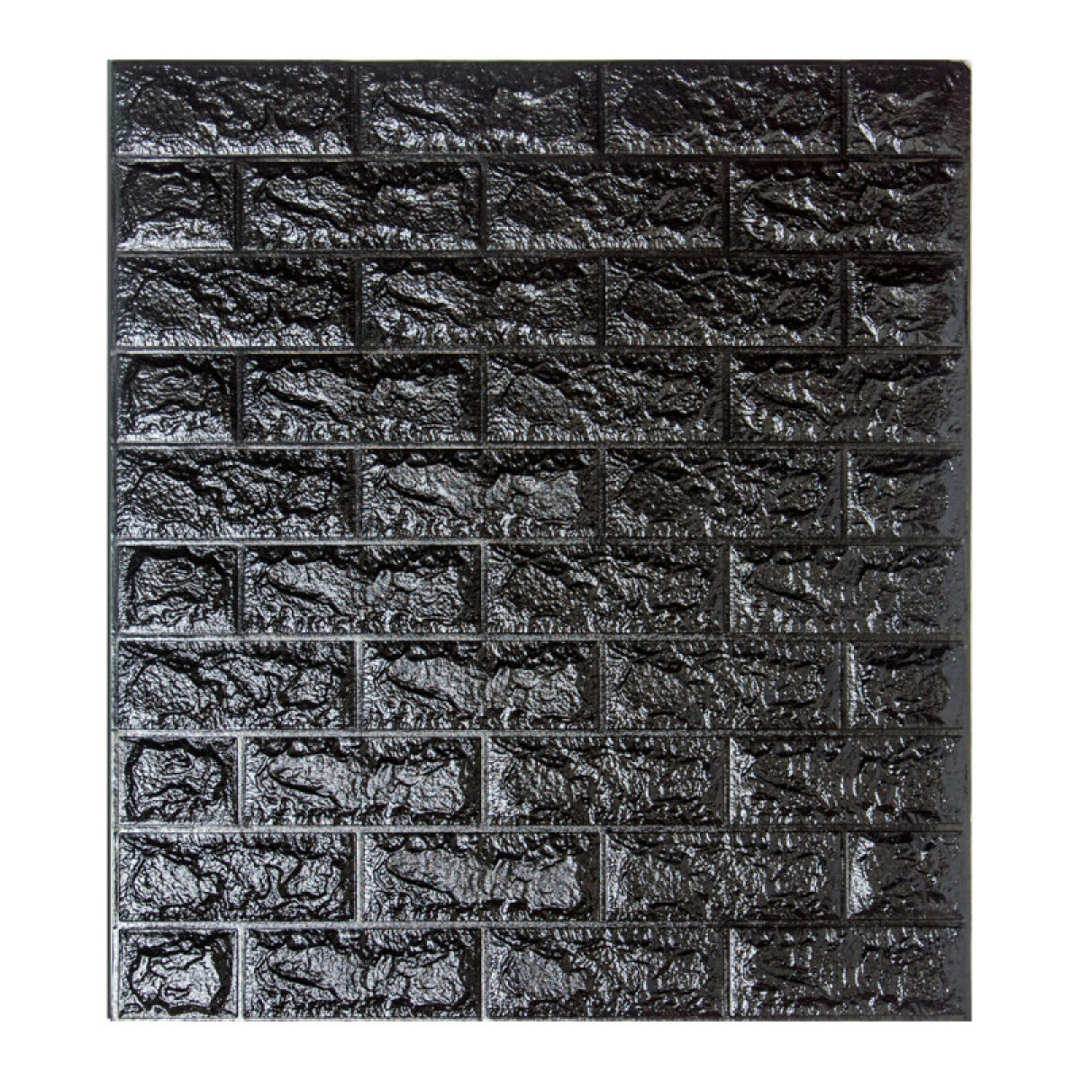 Самоклейка декоративна 3D панель під чорну цеглу 700х770х7 мм Bena (19-7)