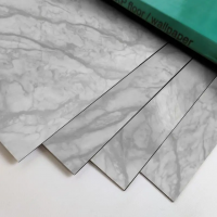 Самоклеющаяся виниловая плитка глянцевая Bena 600х300х1,5 мм Серый мрамор (СВП-104) 