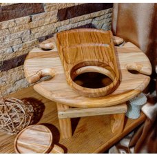 Деревянный винный столик с менажницей Bena 35х35 см (1071)