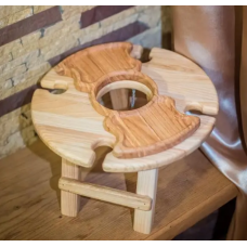 Деревянный винный столик с менажницей Bena 35х35 см (1073)