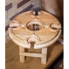 Деревянный винный столик с менажницей Bena 35х35 см (1074)