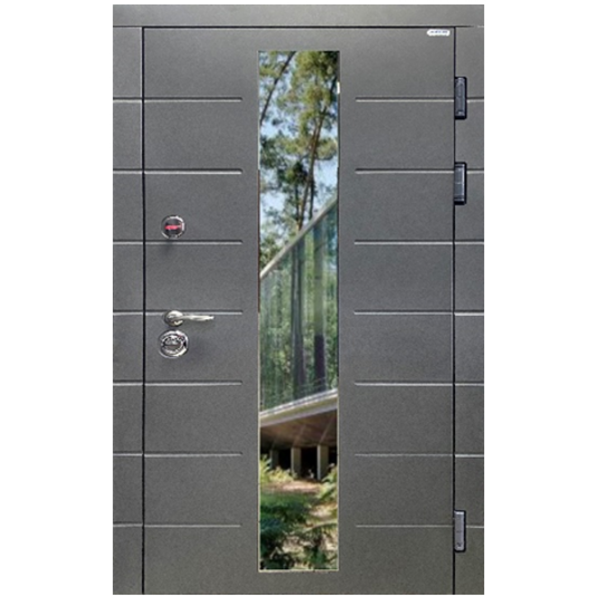 Входная бронированная дверь Неон улица серия Премиум+ Bena 870х2060 мм, Антрацит