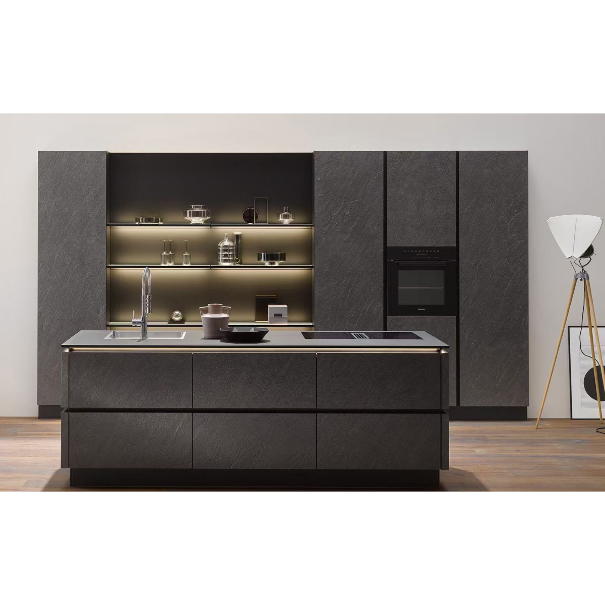 Натуральный гибкий камень для интерьера и фасадов BLACK WAVE