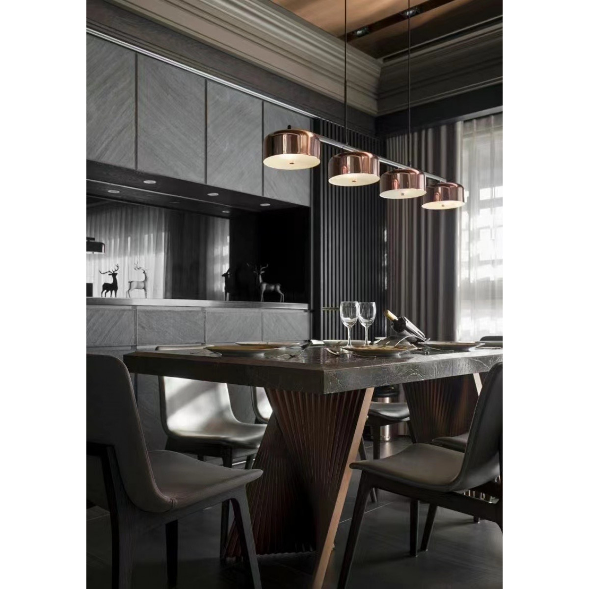 Натуральний гнучкий камінь для інтер'єру та фасадів GRAPHITE CHEVRON