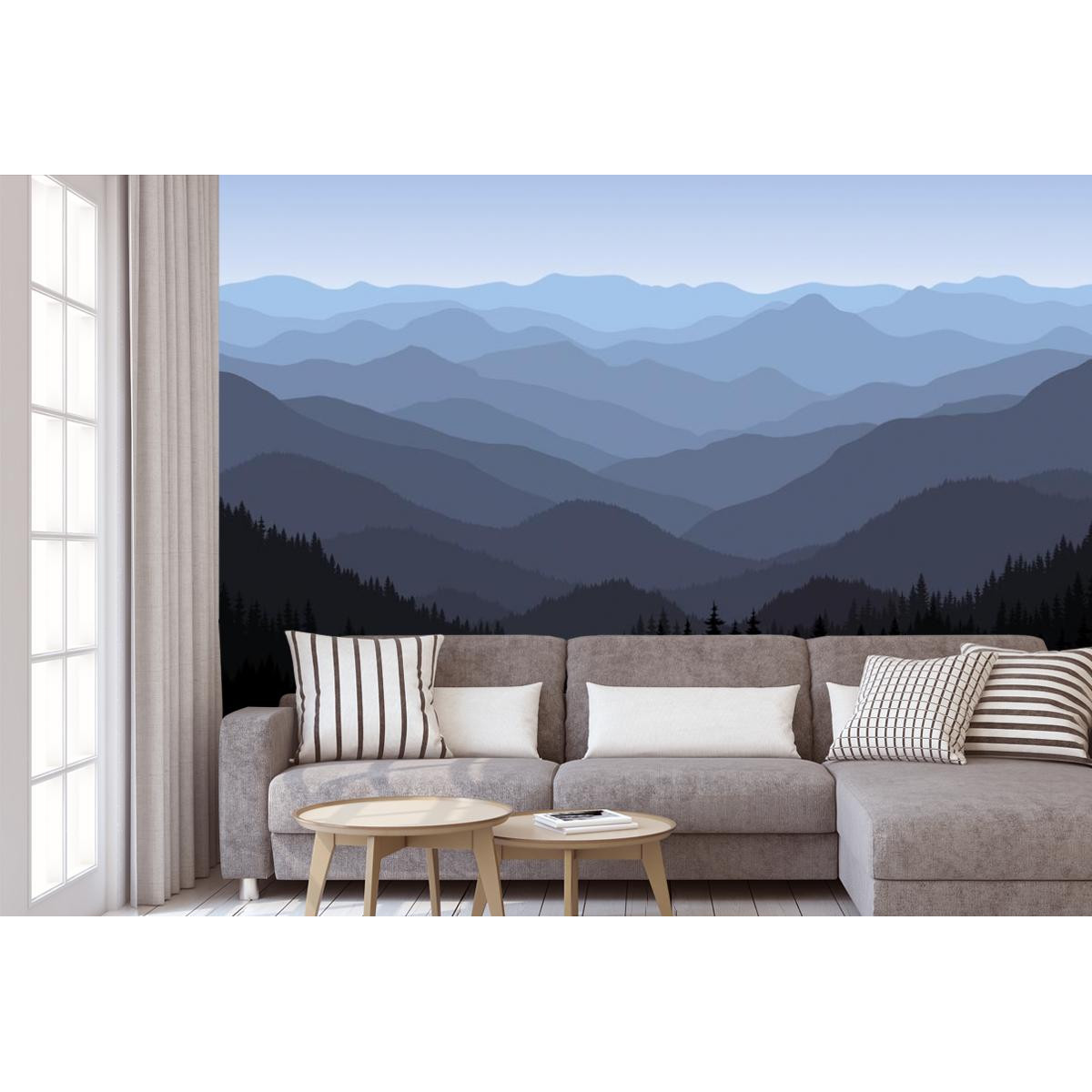 Фотообои 3Д синие горы