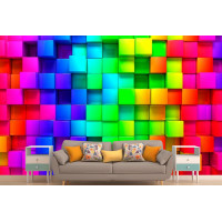 Фотообои 3Д  радужная мозаика