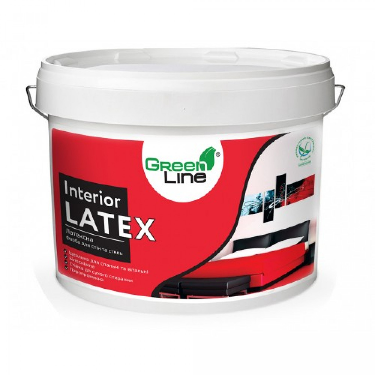 Краска интерьерная латексная матовая GREEN LINE Interior Latex 10 л