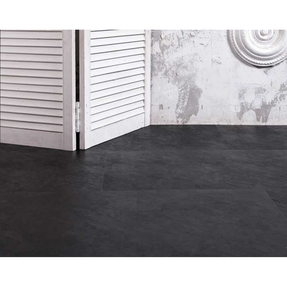 Виниловый ламинат Ceramo VINILAM 2,5 мм Сланцевый Черный 61607