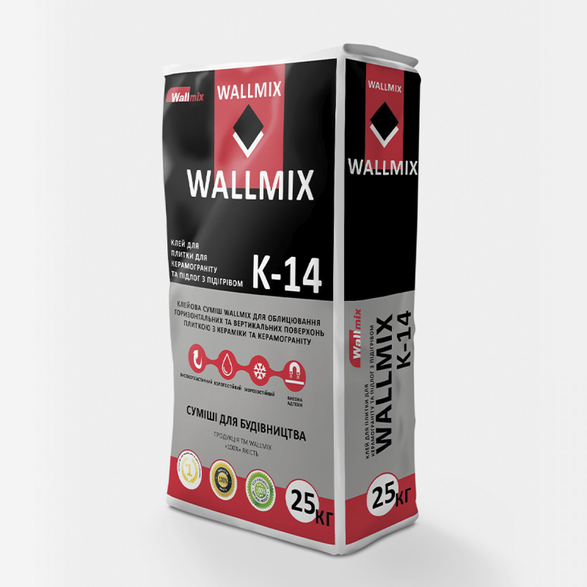 Клей для керамограніту і теплої підлоги K-14 Wallmix 25 кг