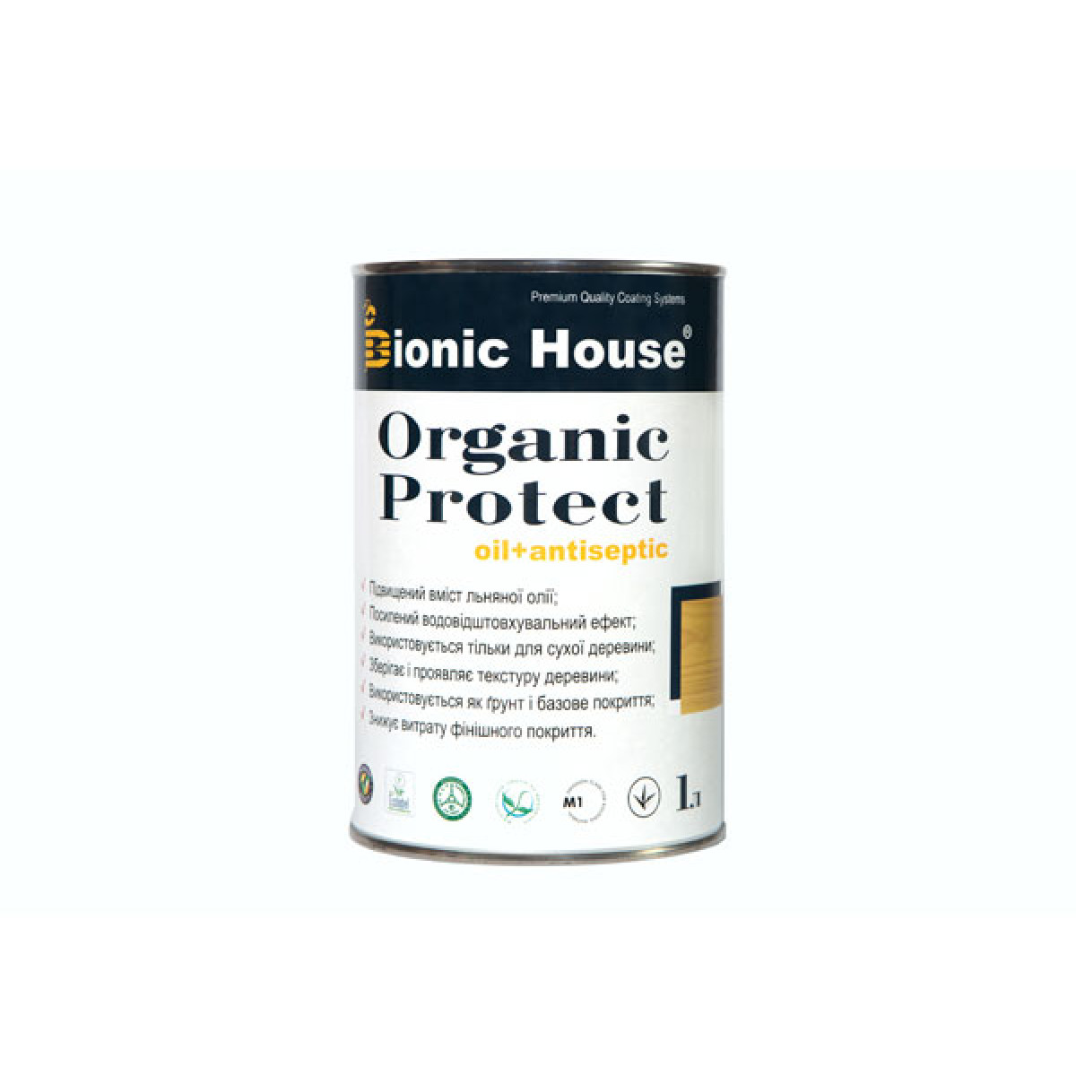 Масло-антисептик для дерева Bionic House Organic Protect Oil 1 л Бесцветный
