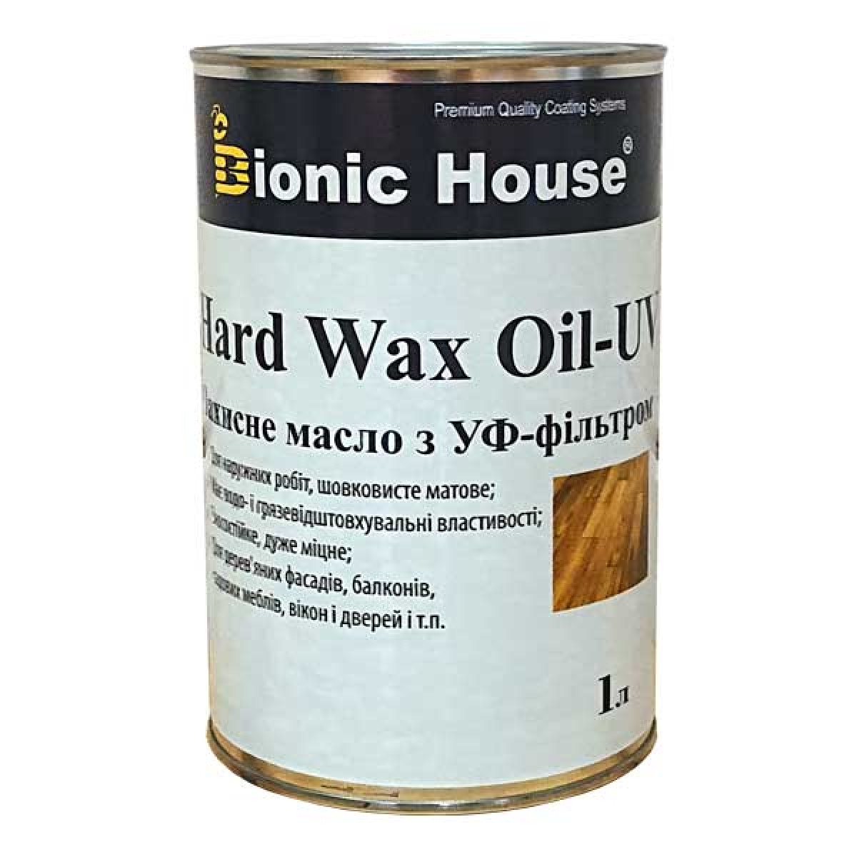 Защитное масло для дерева с УФ-фильтром Bionic House Hard Wax Oil-UV 0,5 л Бесцветный   
