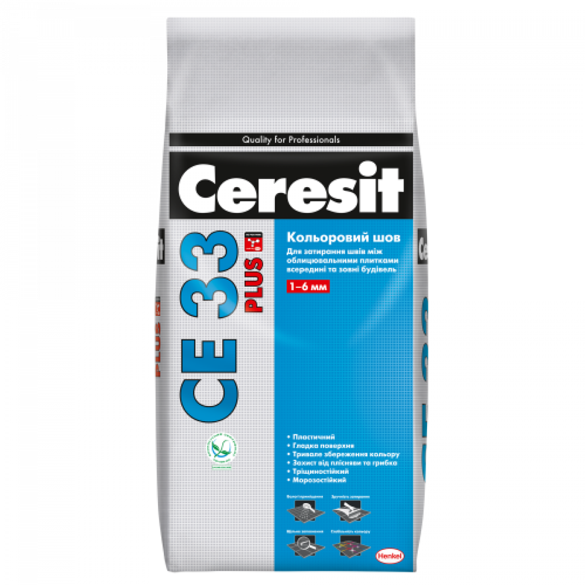 Кольоровий шов CERESIT CE 33/115 Plus до 6 мм 2 кг Сірий цемент