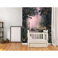 Фотошпалери туман у лісі над річкою