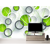 Фотообои Зеленые круги и дерево