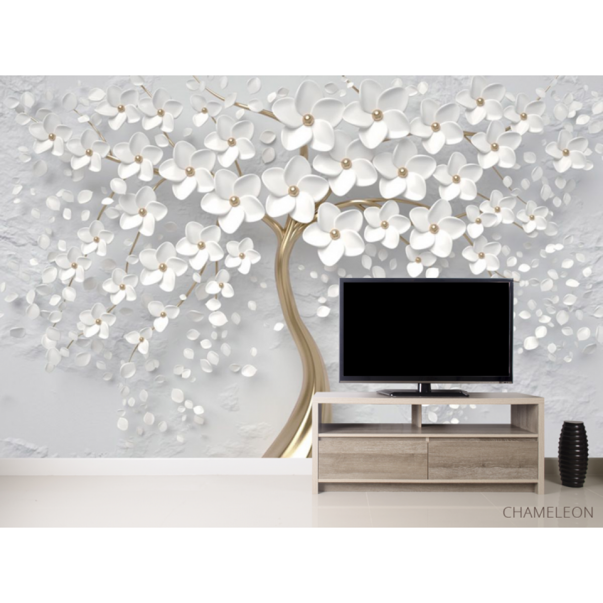 Фотообои Цветочное белое дерево
