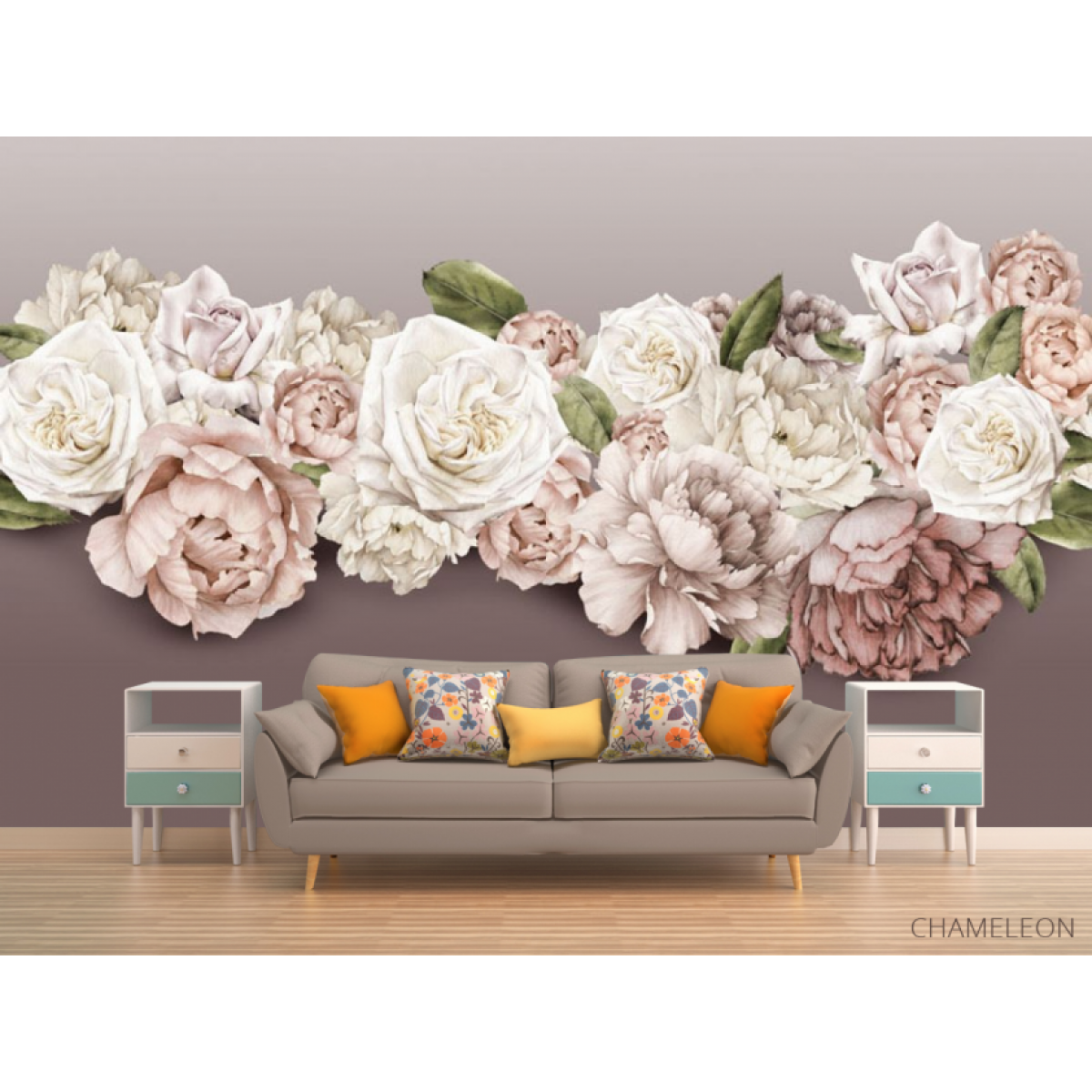 Фотообои Пионы и розы