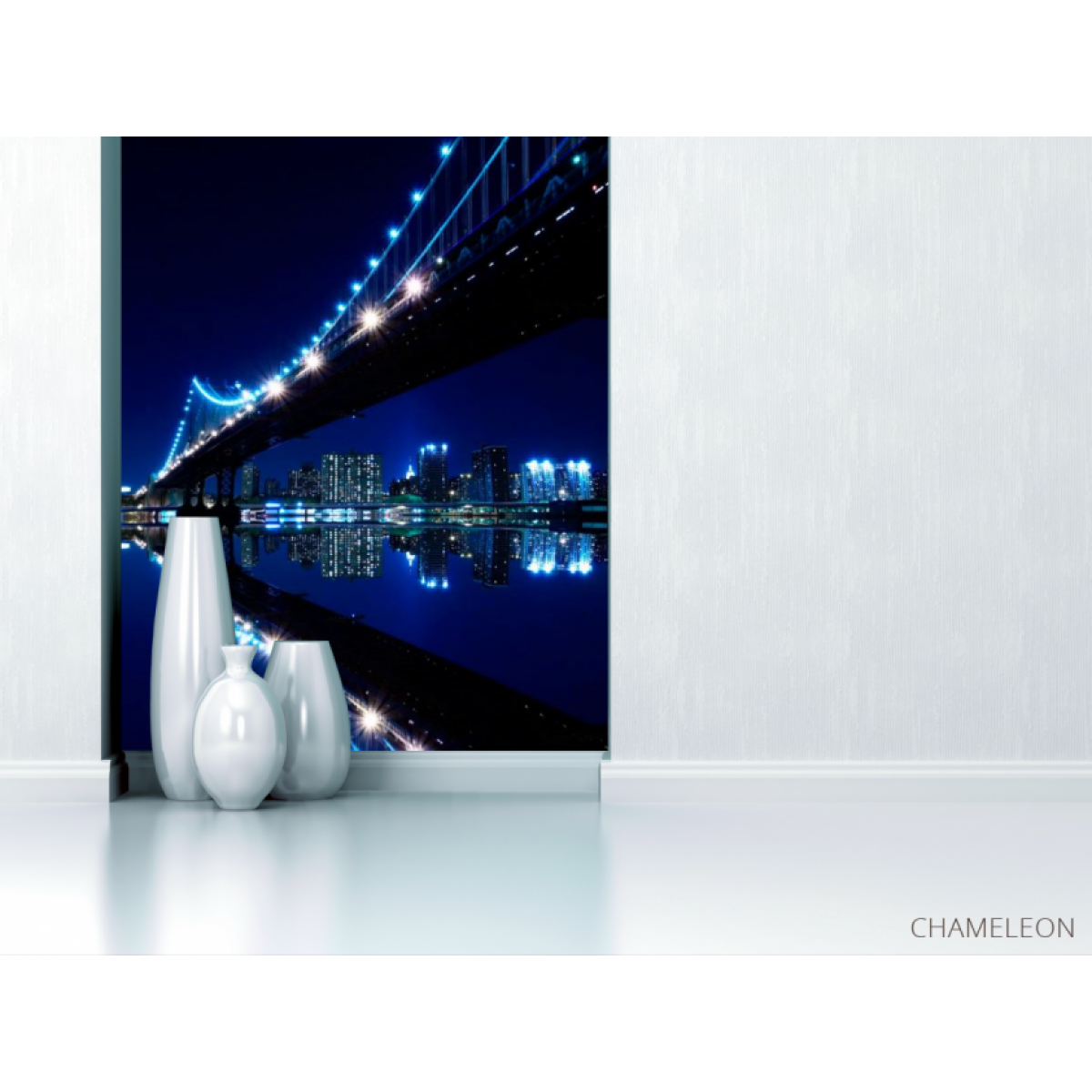 Фотошпалери Міст вода ніч New York