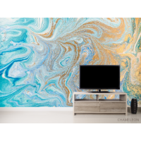 Фотошпалери золота пудра на блакитних розлученнях