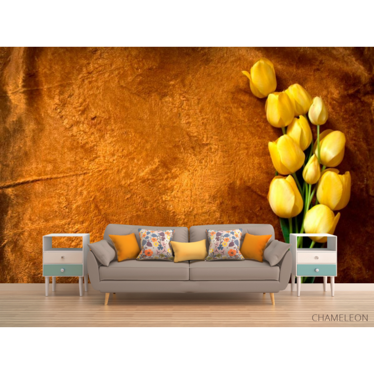 Фотообои Желтые тюльпаны