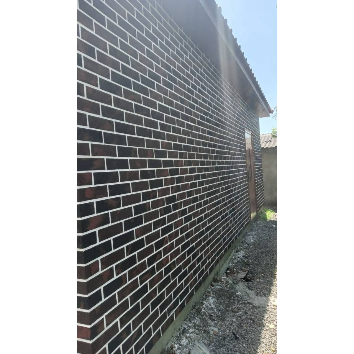 Гибкий кирпич (гибкий клинкер) на сетке с защитной пленкой  МК-107069