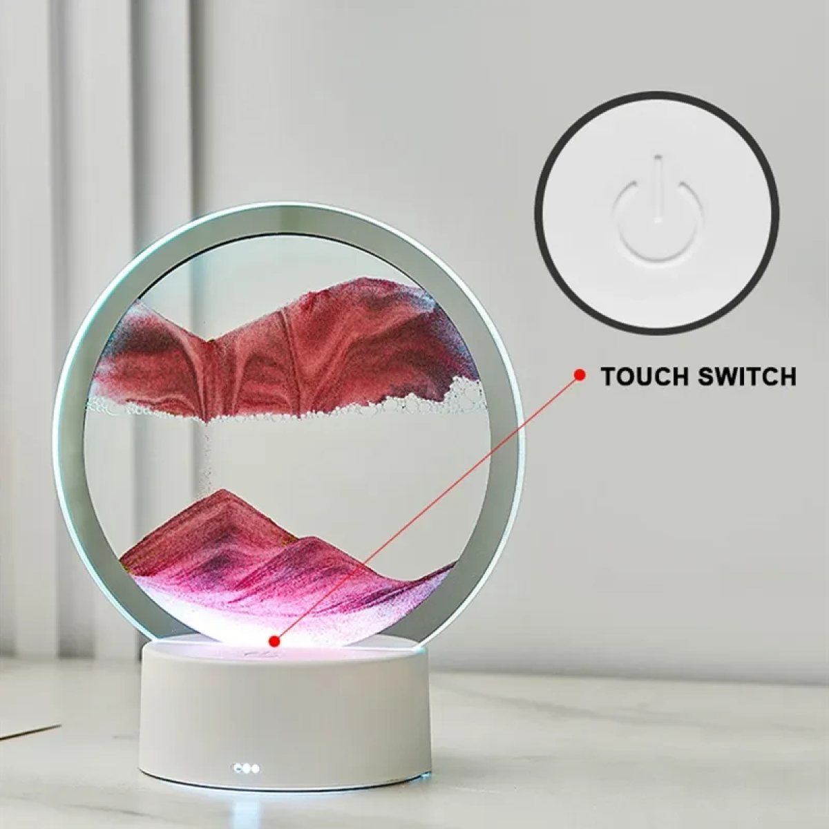 Настольная LED лампа ночник Песочные часы 3D "Moving Sands Capes" USB Ночной светильник