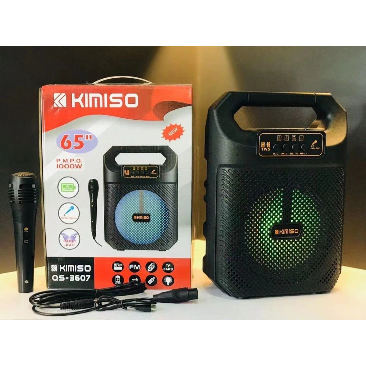 Активная напольная колонка KIMISO QS-3607 с микрофоном